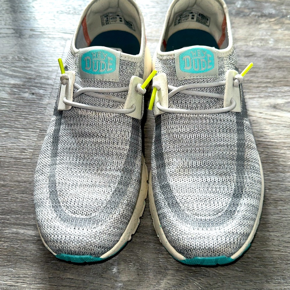 Grey Hey Dude tennis shoes